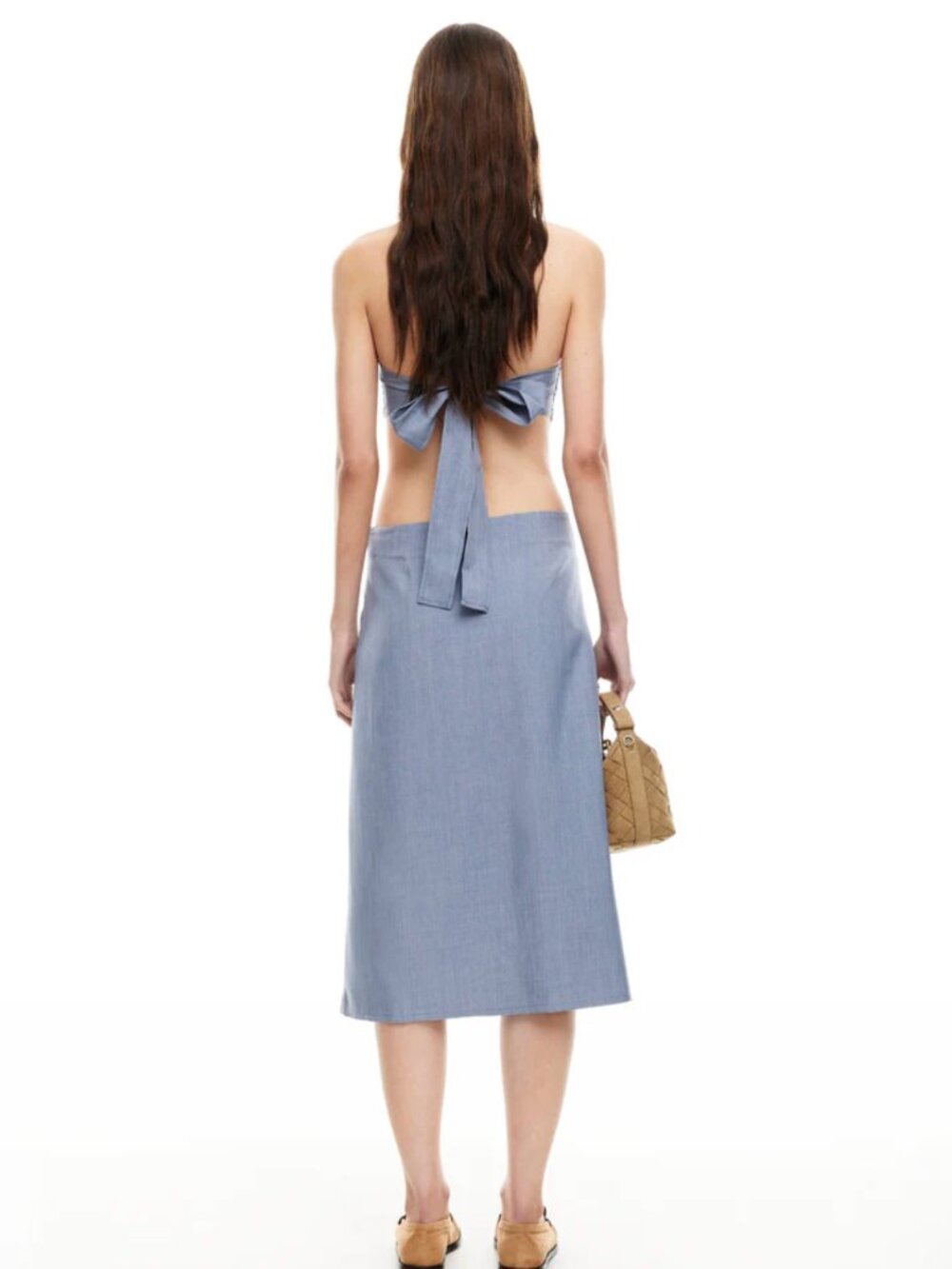 NWT LIONESS MIDI DRESS - SLATE BLUE - CUT OUTS MEDIUM